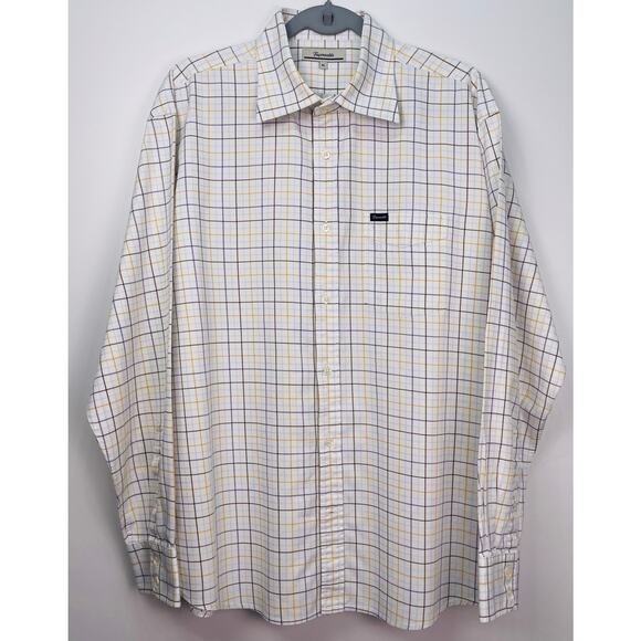 Faconnable XL Multicolor Plaid 100% Cotton Long Sleeve Button-Up Shirt - Picture 3 of 7